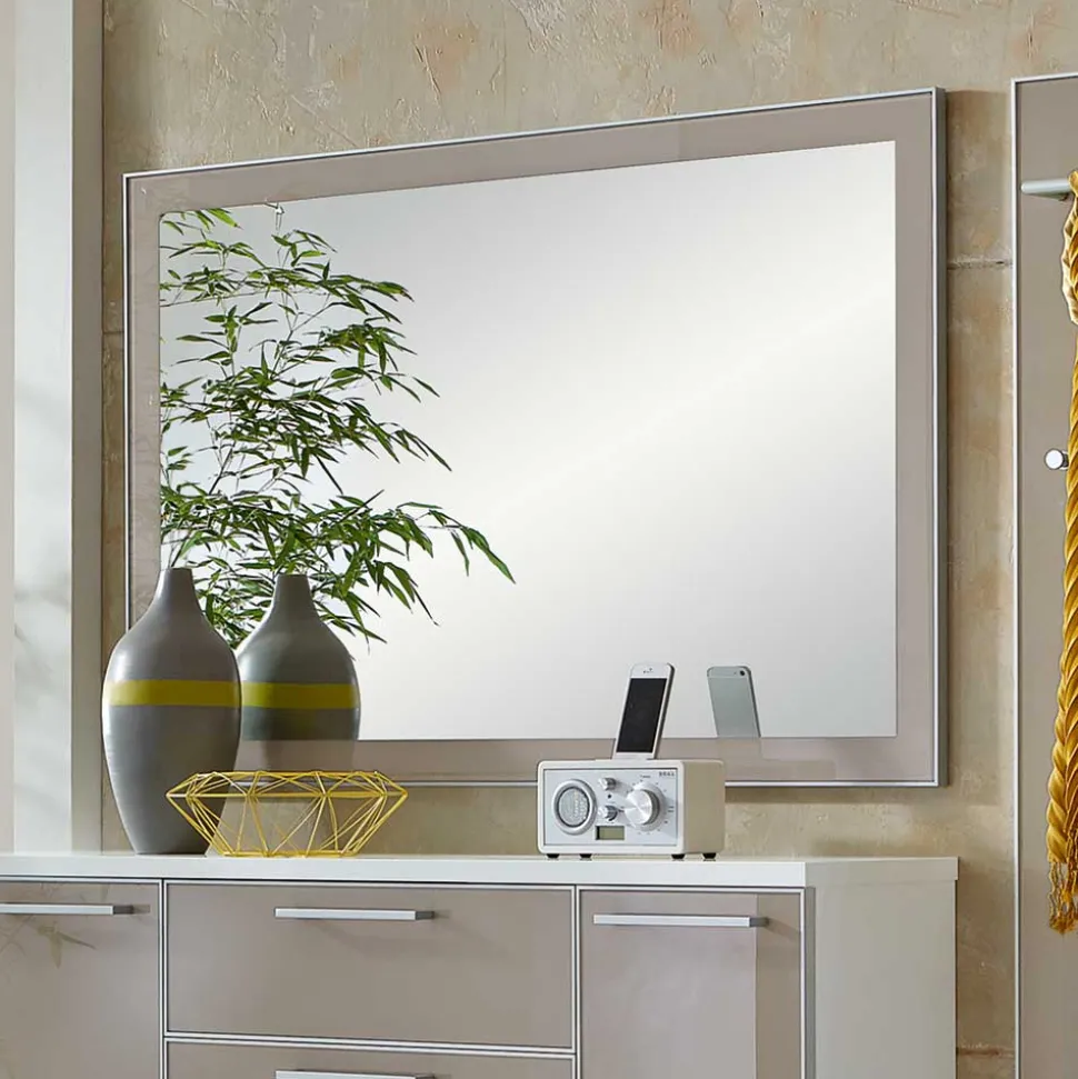 Garderobenkombination Srocca in Taupe Glas beschichtet (dreiteilig)