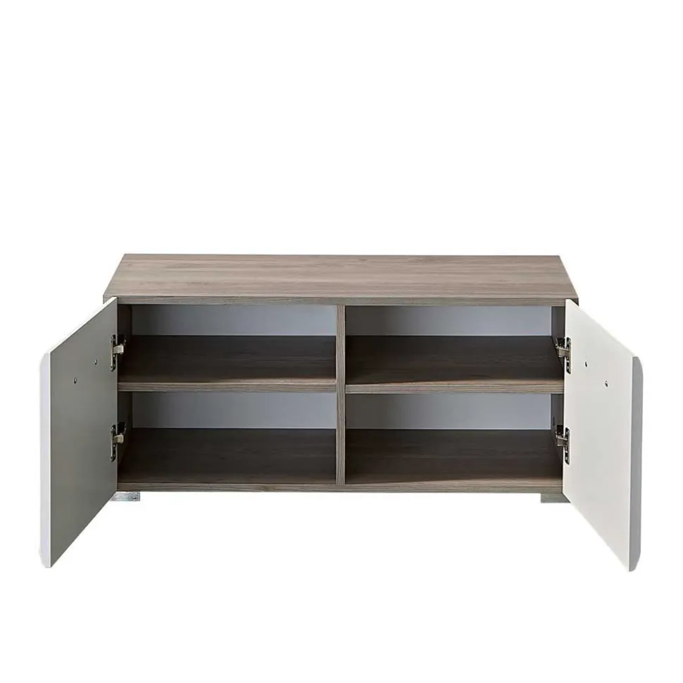 Garderobenmöbel Set Brosgo in Weiß und Silbereiche (fünfteilig)