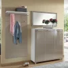 Garderobenmöbel Set Srocca in Taupe Glas beschichtet (dreiteilig)