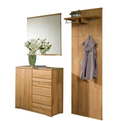 Garderobenmöbel Set Wislama aus Kernbuche (dreiteilig)