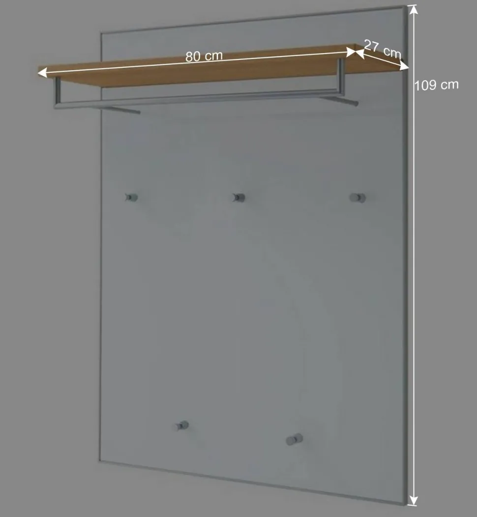 Garderobenmöbel Set Wynoca in Weiß Glas beschichtet (fünfteilig)