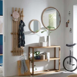 Garderobenpaneel aus Eichenholz Leisten - Gangizo