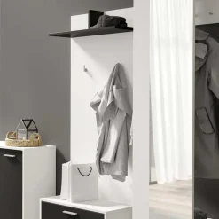 Garderobenpaneel in Weiß mit Schwarz - Etelon