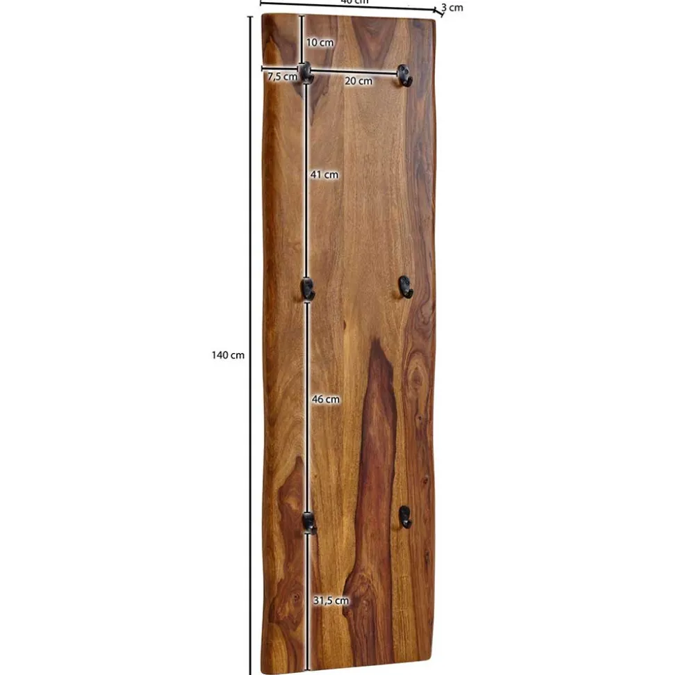 Garderobenpaneel massiv im rustikalen Stil - Elmin