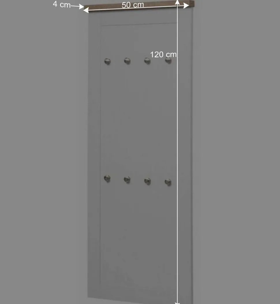 Garderobenpaneel mit 8 Kleiderhaken - Nudion