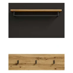 Garderobenpaneel und Hakenleiste Set - Norja (zweiteilig)