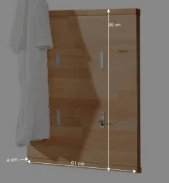 Garderobenpaneel Wislama aus Kernbuche Massivholz