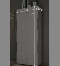 Garderobenschrank in Weiß hochglänzend - Castalla