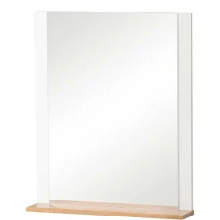 Garderobenspiegel mit Ablage in Weiß & Eiche - Goliat