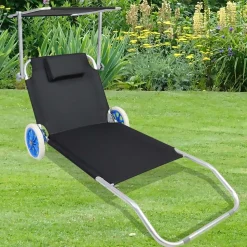 Garten & Strand Roll-Liege mit Dach - Locoro