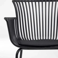 Garten Armlehnenstühle in Schwarz - Combo (4er Set)