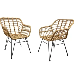 Garten Armlehnstühle aus Kunstrattan - Kolage (2er Set)