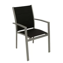 Garten Armlehnstühle in Schwarz Stoff - Ansiana (4er Set)