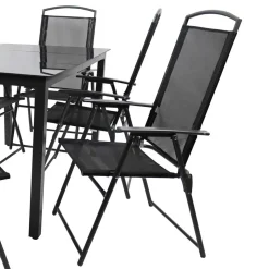 Garten Essgruppe in Schwarz - Kameron (siebenteilig)
