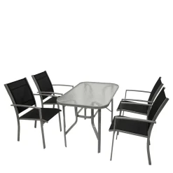Garten Glastisch & Armlehnstühle - Anota (fünfteilig)