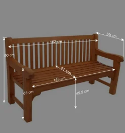 Garten Holzbank mit drei Sitzplätzen - Shanna