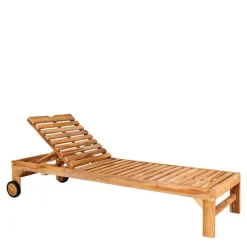 Garten Holzliege mit zwei Rädern - Senvelita