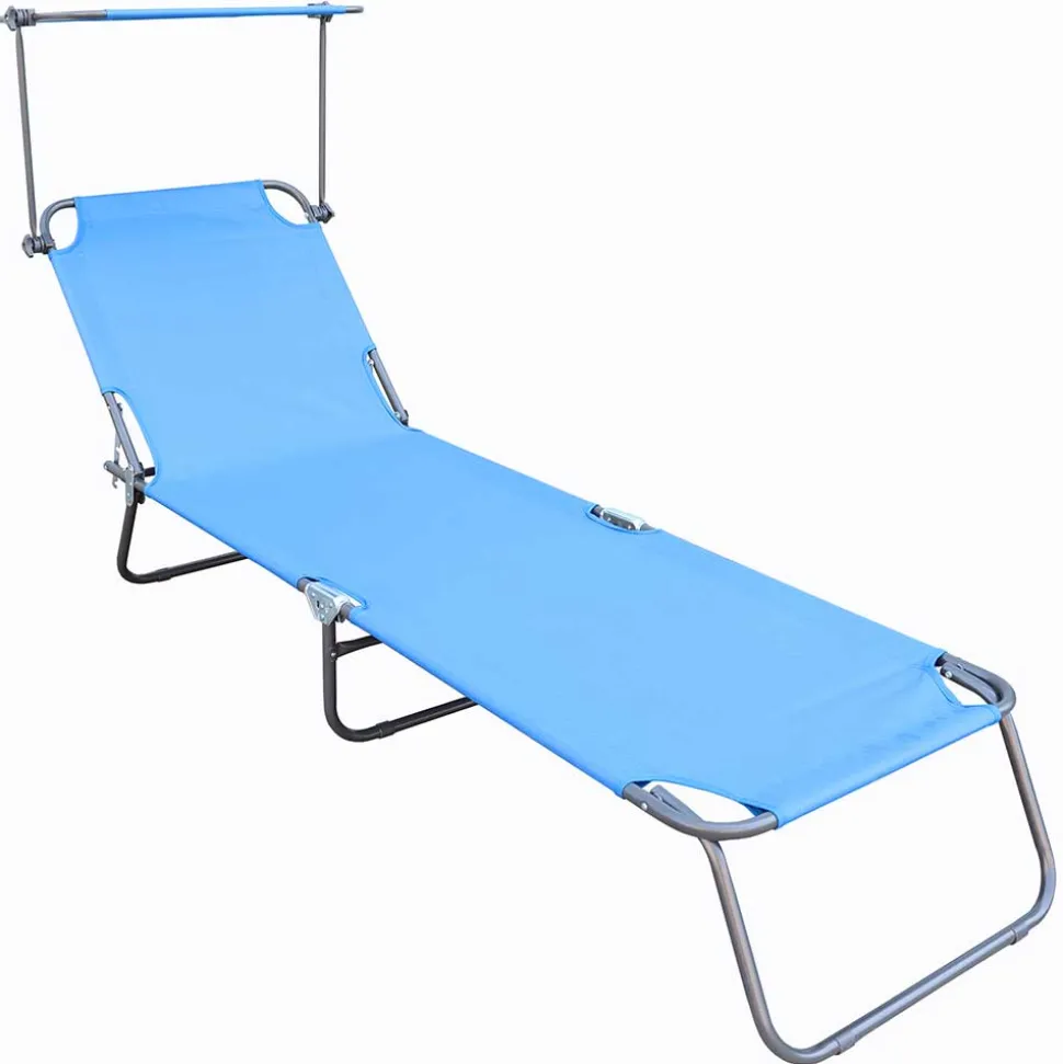 Garten Klappliege in Blau und Schwarz - Hiltona