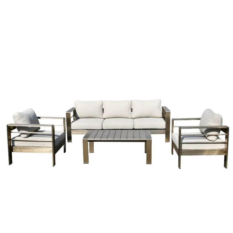 Garten Lounge-Garnitur in Grau - Georgi (vierteilig)