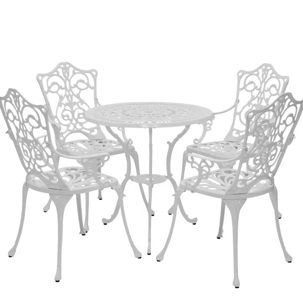 Garten Sitzgruppe aus Alu in Weiß - Monique (fünfteilig)