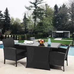 Garten Sitzgruppe aus grauem Polyrattan - Ambon (dreiteilig)