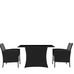 Garten Sitzgruppe aus grauem Polyrattan - Ambon (dreiteilig)