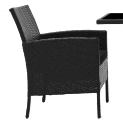 Garten Sitzgruppe aus grauem Polyrattan - Ambon (dreiteilig)