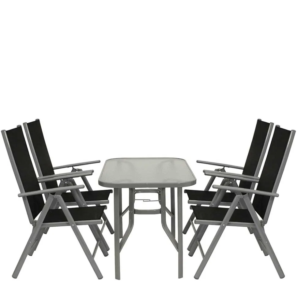 Garten Tischgruppe aus Aluminium - Abella (fünfteilig)