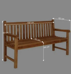 Gartenbank aus Teak Massivholz geölt - Stamfort