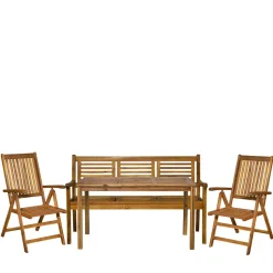 Gartengruppe mit Bank & 2 Klappstühlen - Ocna (vierteilig)