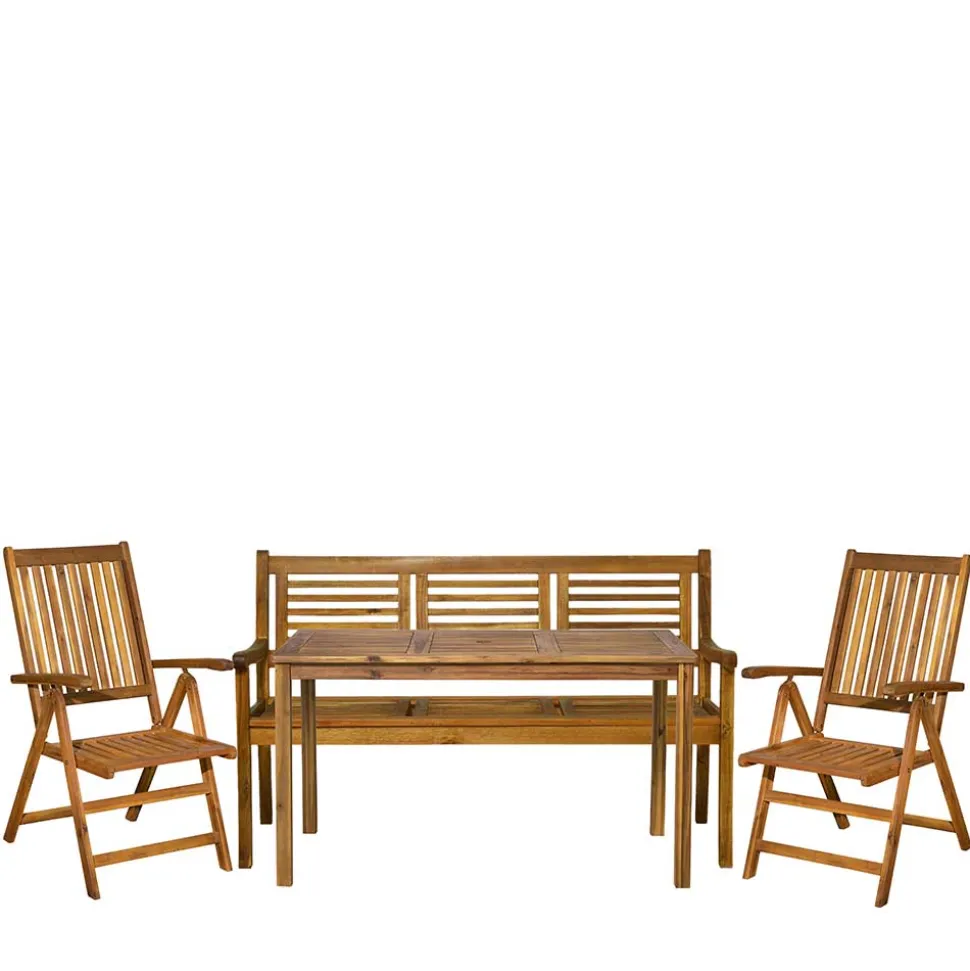 Gartengruppe mit Bank & 2 Klappstühlen - Ocna (vierteilig)