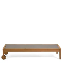 Gartenliege auf Rollen aus Eukalyptusholz - Promo