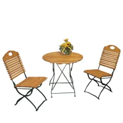 Gartensitzgruppe Coundyro aus Robinie Massivholz Stahl (dreiteilig)