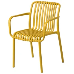 Gartenstühle in Gelb mit Armlehnen - Laspezia (4er Set)
