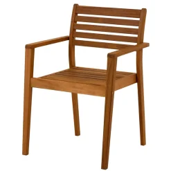 Gartenstuhl mit Armlehnen aus Holz - Tefano (2er Set)