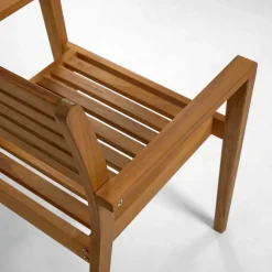 Gartenstuhl mit Armlehnen aus Holz - Tefano (2er Set)