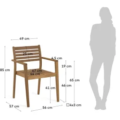 Gartenstuhl mit Armlehnen aus Holz - Tefano (2er Set)
