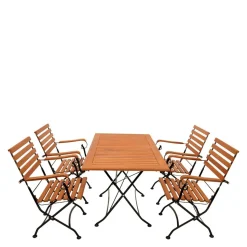 Gartentisch & Armlehnstühle klappbar - Pascarla (fünfteilig)
