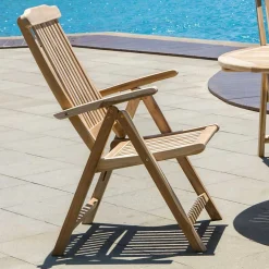 Gartentisch & Klappsessel aus Holz - Klahuma (fünfteilig)