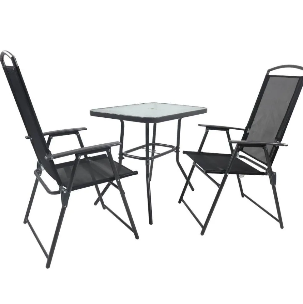 Gartentisch & Klappstuhl Duo Set - Alcamo (dreiteilig)