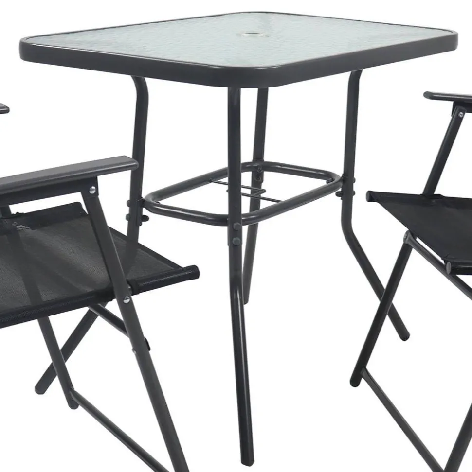 Gartentisch & Klappstuhl Duo Set - Alcamo (dreiteilig)