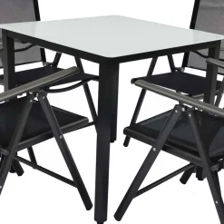 Gartentisch & vier Hochlehner Set - Barreras (fünfteilig)