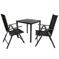 Gartentisch & zwei Stühle Set - Neluna (dreiteilig)