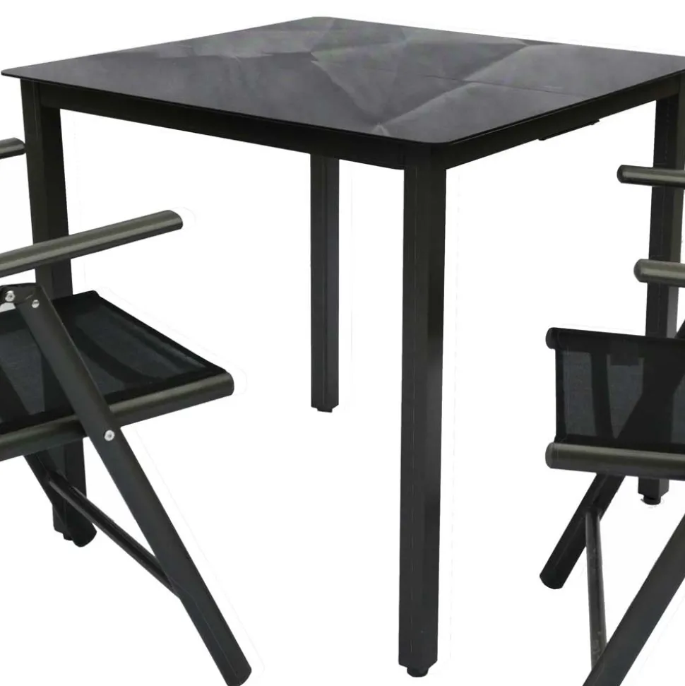 Gartentisch & zwei Stühle Set - Neluna (dreiteilig)