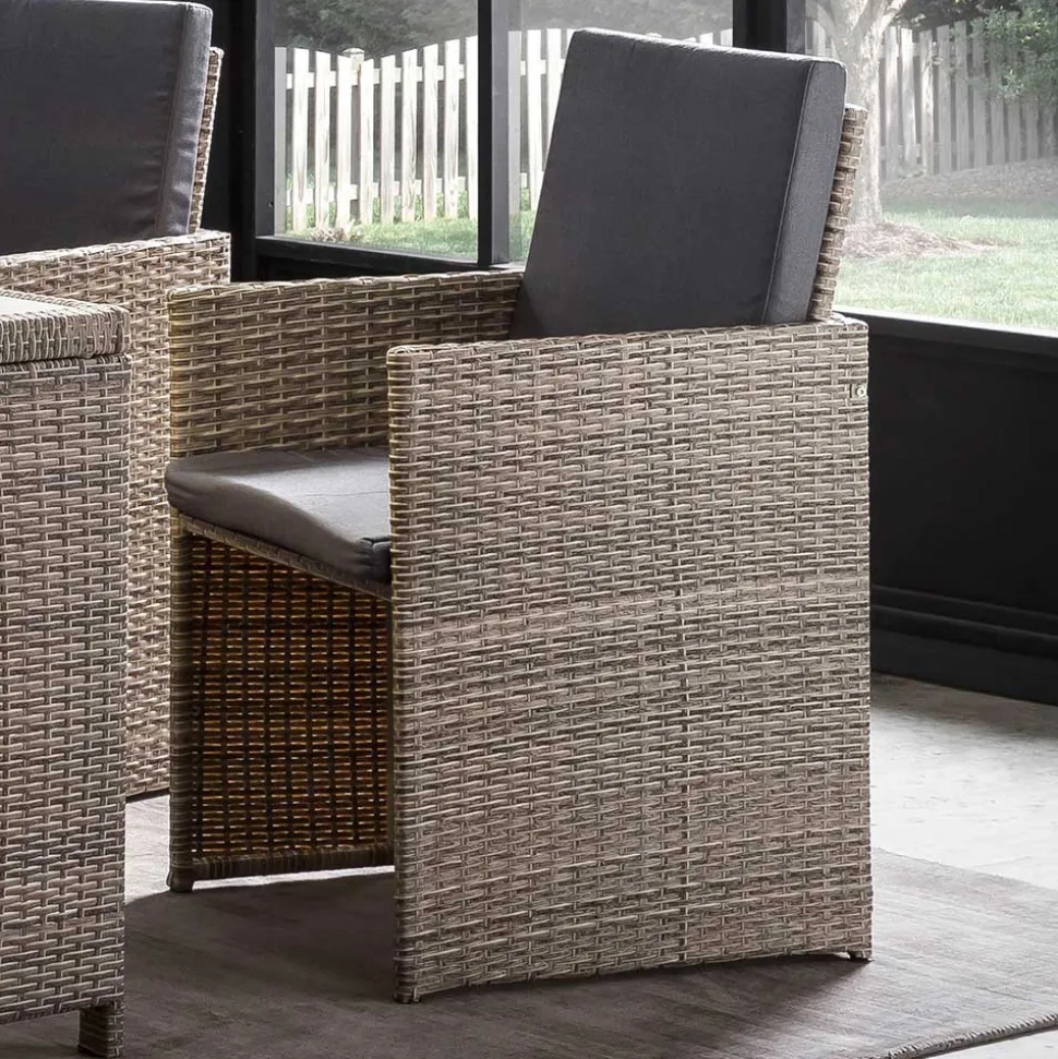 Gartentisch Gruppe aus Polyrattan - Hongkong (fünfteilig)