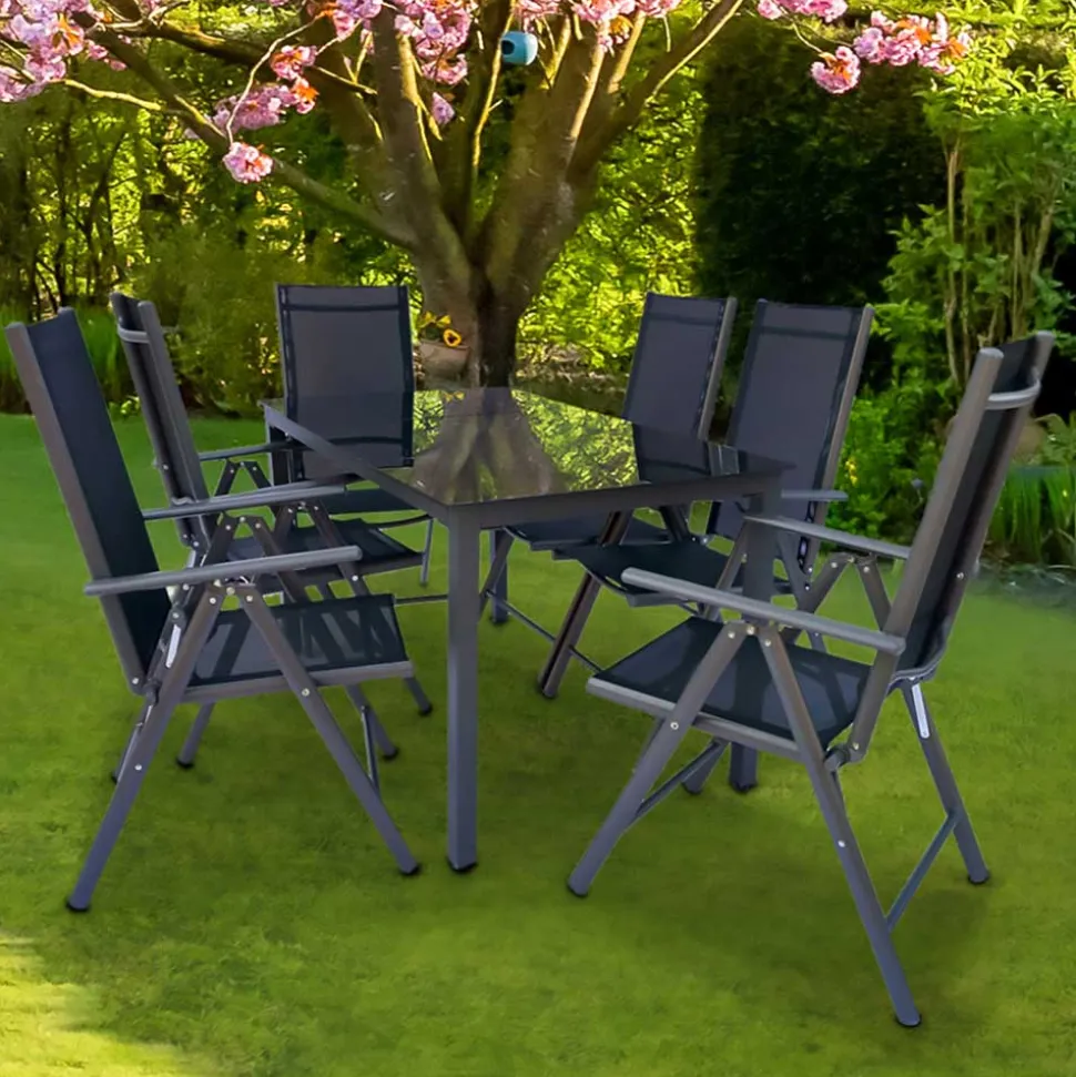 Gartentisch Gruppe in modernem Design - Everest (siebenteilig)