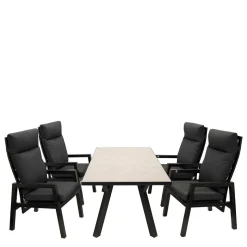 Gartentisch Gruppe in modernem Design - Laura (fünfteilig)