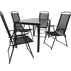 Gartentisch und Hochlehner Set - Kimbertas (fünfteilig)