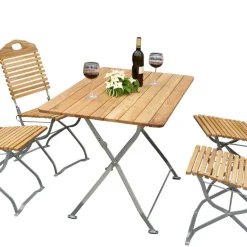 Gartentischgruppe Marino aus Robinie massiv (fünfteilig)