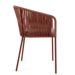 Geflecht Armlehnenstühle in Rotbraun - Udolpho (4er Set)